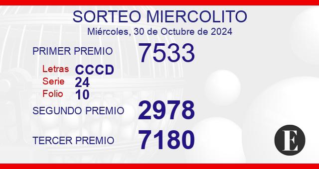 Sorteo miercolito de 30 de octubre de 2024