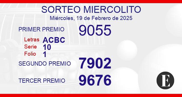 Sorteo de oro miercolito de 19 de febrero de 2025