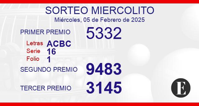 Sorteo de miercolito del 5 de febrero de 2025