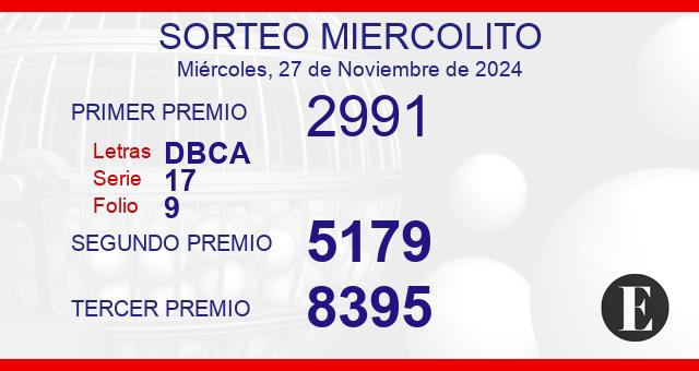 Sorteo miercolito de 27 de noviembre de 2024