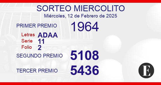 Sorteo de oro miercolito de 12 de febrero de 2025