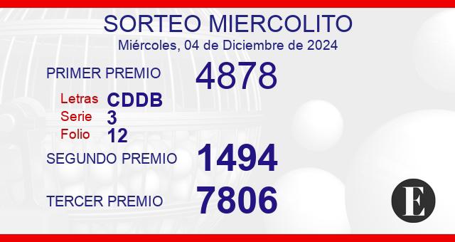 Sorteo de oro miercolito de 4 de diciembre de 2024