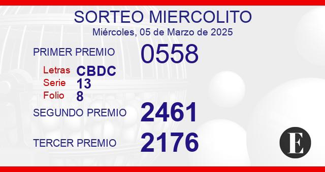 Sorteo de oro miercolito de 5 de marzo de 2025