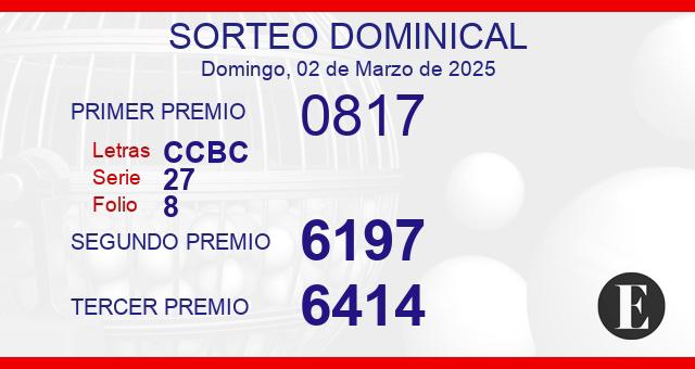 Sorteo de oro dominical de 2 de marzo de 2025