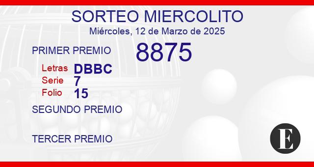 Sorteo de oro miercolito de 12 de marzo de 2025