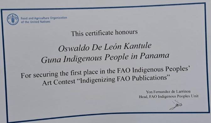 Certificado otorgado por la FAO.