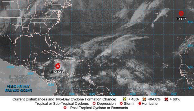 Se forma la tormenta tropical Rafael al norte de Panamá