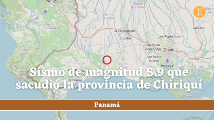 Sismo de magnitud 5.9 que sacudió la provincia de Chiriquí