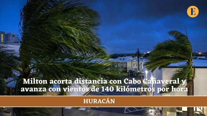 Milton acorta distancia con Cabo Cañaveral y avanza con vientos de 140 kilómetros por hora