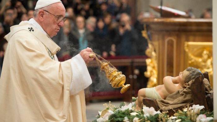 El papa Francisco durante misa en el Vaticano.