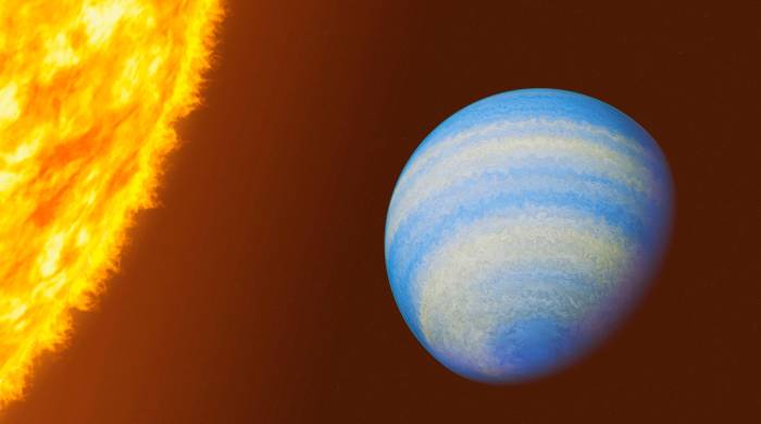 Recreación artística del exoplaneta “HD 189733 b”, un gigante gaseoso cercano al Sistema Solar.