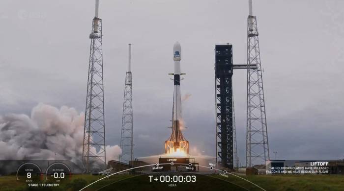 Lanzamiento de la misión espacial Hera desde la Estación de la Fuerza Espacial de Cabo Cañaveral.