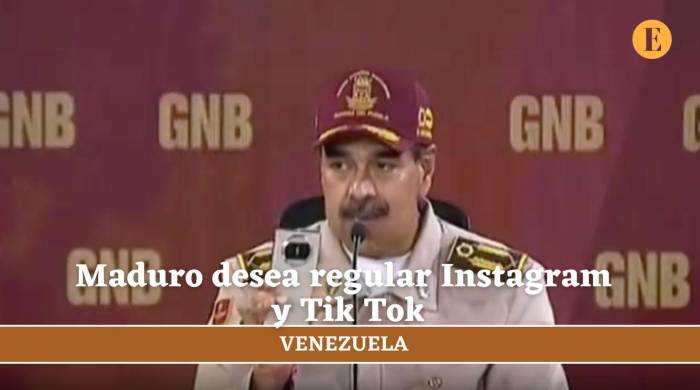 Maduro busca regular Instagram y TikTok en Venezuela