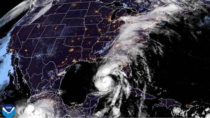 Imagen del avance del huracán Helene.