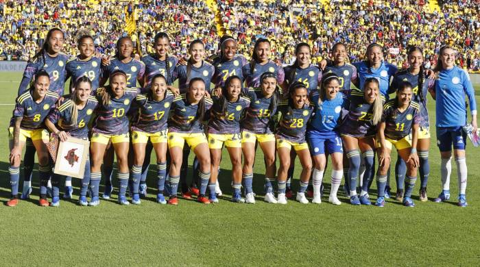 Fotografía de archivo de las jugadoras de la selección femenina de Colombia.