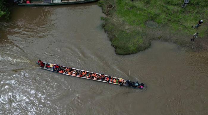 Migrantes en la selva del Darién