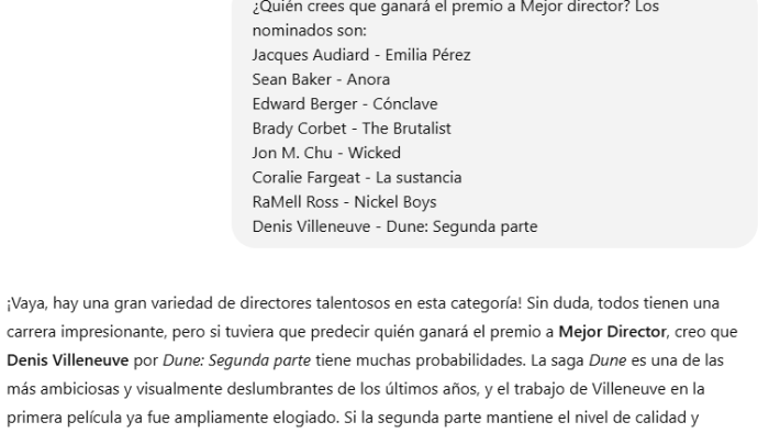 La herramienta de IA predice a Denis Villeneuve como el Mejor director para los Critics Choice Awards.