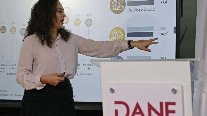 La directora del DANE, Piedad Urdinola, presentó en conferencia de prensa los resultados del desempeño del PIB.