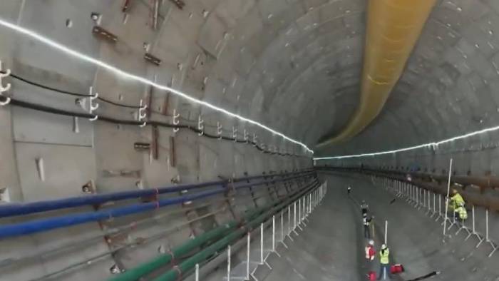 Vista del tunel dentro de la Línea 3 del Metro de Panamá.