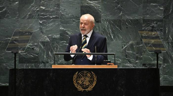 El presidente de Brasil, Luiz Inácio Lula da Silva, habla durante la 79ª sesión de la Asamblea General de las Naciones Unidas en la sede de las Naciones Unidas en la ciudad de Nueva York el 24 de septiembre de 2024.