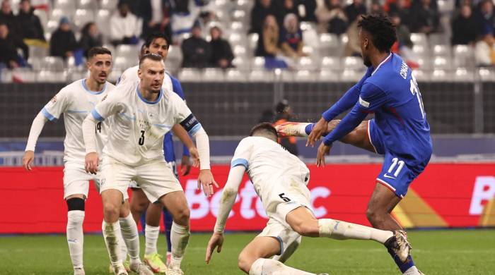 Instantes del partido entre Israel y Francia.