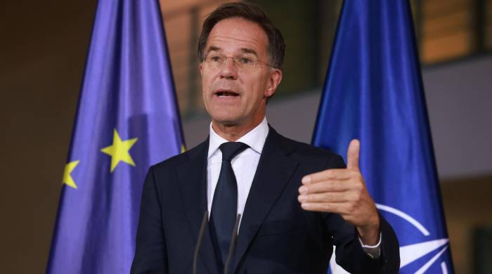 - El Secretario General de la OTAN, Mark Rutte, habla durante una conferencia de prensa en la Cancillería en Berlín, Alemania, el 04 de noviembre de 2024. El canciller alemán Olaf Scholz y el primer ministro neerlandés Mark Rutte se reunieron para conversaciones bilaterales.