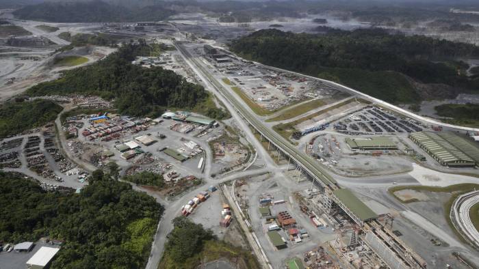 Fotografía aérea de archivo que muestra el proyecto Minera Panamá, filial de la canadiense First Quantum Minerals, en Donoso.