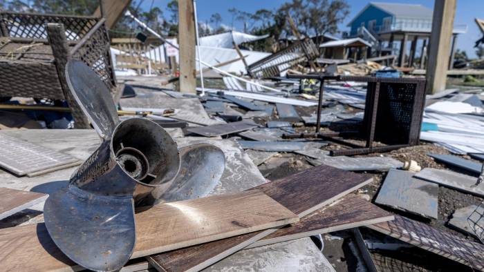 Vista de los daños dejados por el huracán Helene en Keaton Beach, Florida, EE.UU., el 27 de septiembre de 2024.