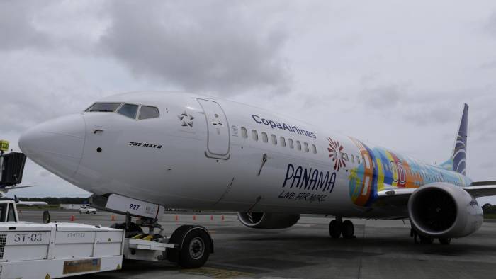 Fotografía de archivo de un avión Boeing 737- MAX9 de la aerolínea Copa Airlines.