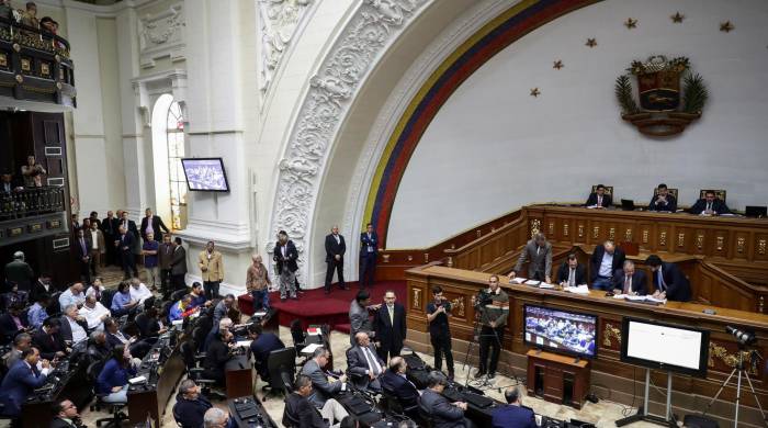 Fotografía de archivo de una vista general del hemiciclo de sesiones del Parlamento venezolano, en Caracas.