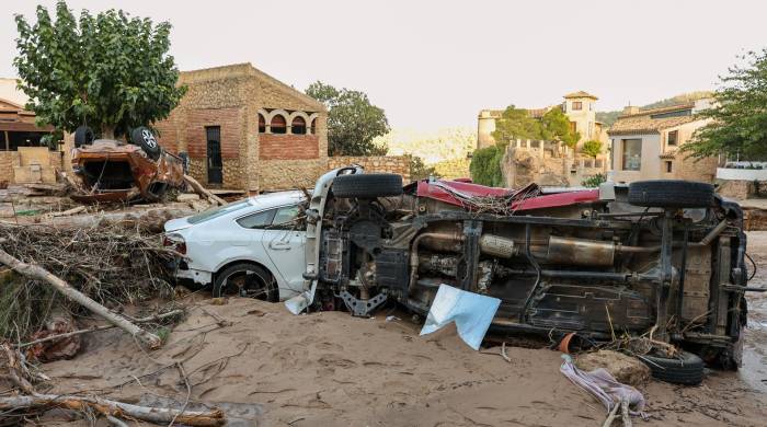 Destrozos causados por la dana en Letur (Albacete), este jueves.