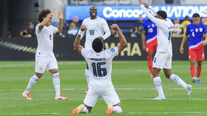 Jugadores de Panamá celebran su pase a la final de la Copa de la Liga de Naciones CONCACAF.