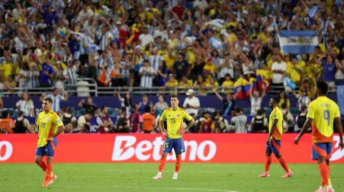 Jugadores colombianos luego de la derrota ante Argentina en la final de la Copa América.