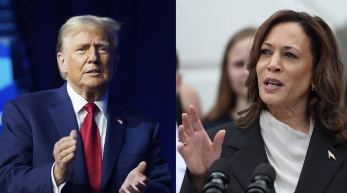 Los candidatos a la presidencia de Estados Unidos el expresidente Donald Trump (izq.) y a la actual vicepresidenta Kamala Harris.