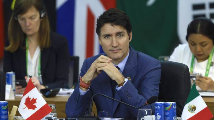 Fotografía de archivo del primer ministro de Canadá, Justin Trudeau, durante la apertura del segundo día de la Cumbre de jefes de Estado del G20 en Río de Janeiro.