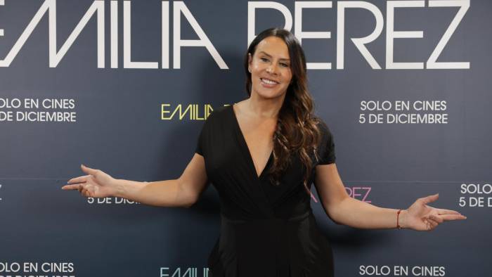 Imagen de archivo de la actriz Karla Sofía Gascón durante una presentación de la película 'Emilia Pérez'