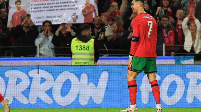 El portugués Cristiano Ronaldo durante un partido.