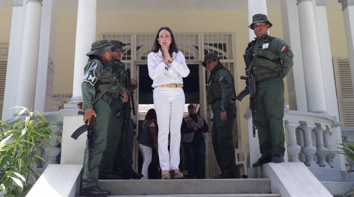 La líder de la oposición venezolana, María Corina Machado, en una imagen del pasado domingo durante las elecciones presidenciales.