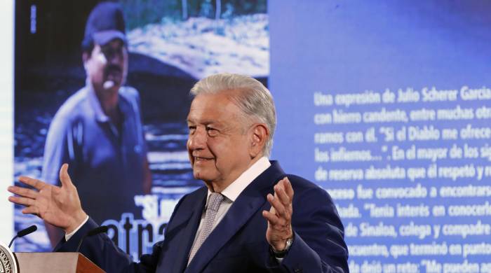 El presidente de México, Andrés Manuel López Obrador, participa en su conferencia de prensa matutina este martes, en el Palacio Nacional de Ciudad de México.