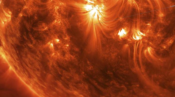 El sol en una recreación artística creada por la NASA.