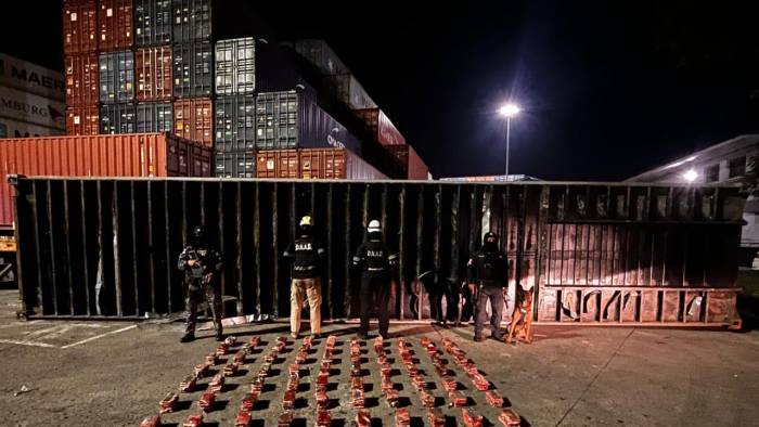 La sustancia ilícita estaba distribuida en planchas rectangulares