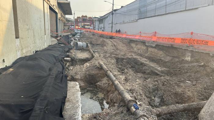 Vista actual sobre excavación en el barrio chino, ciudad de Panamá.