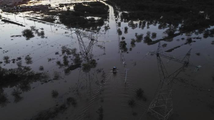 Fotografía aérea que muestra la magnitud de las inundaciones en Brasil.