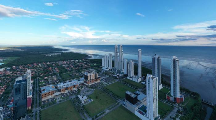 Vista panorámica del área de Costa del Este, en ciudad de Panamá.
