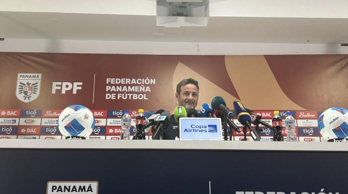 El técnico de la selección de Panamá, Thomas Christiansen durante la conferencia de prensa.