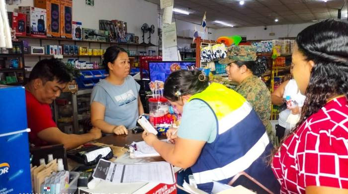 Recorrido que realizó el Mitradel en varios comercios de la provincia de Darién para detectar trabajo infantil.