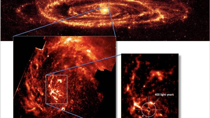 Un equipo científico internacional ha visualizado de forma directa el proceso de alimentación del agujero negro central de la galaxia de Andrómeda.