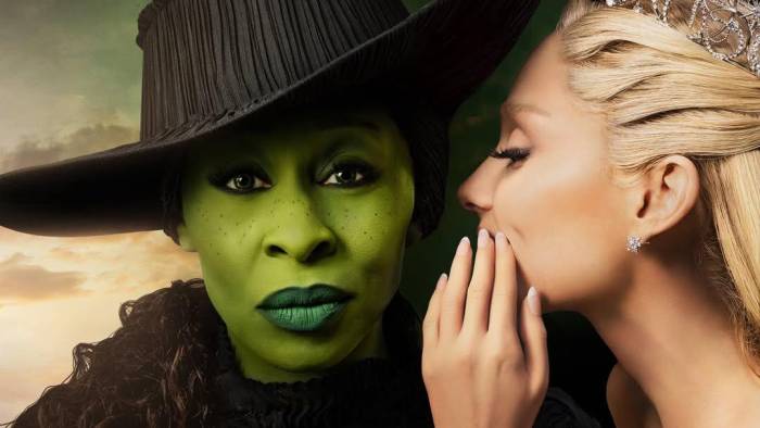 Cynthia Erivo y Ariana Grandre en sus personajes de Elphaba y Glinda.