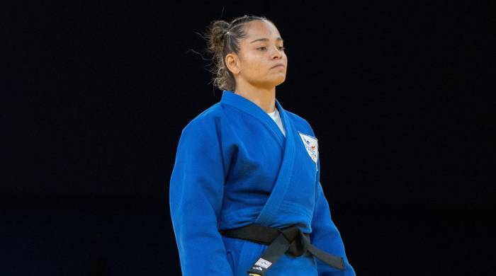 Kristine Jiménez durante su presentación en los Juegos Olímpicos París 2024.