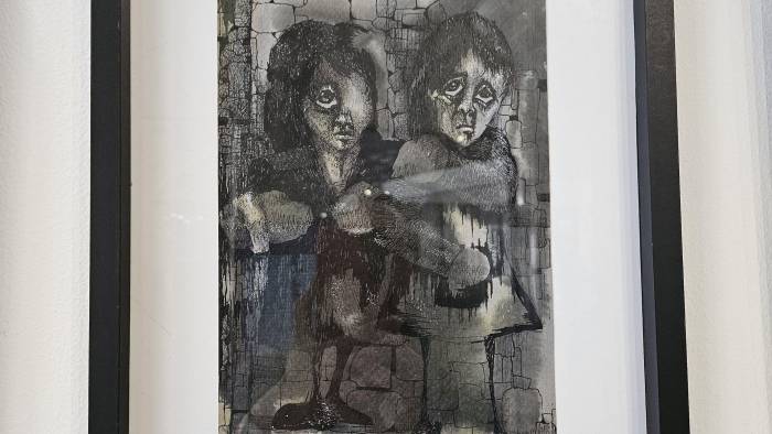 ‘Niños tristes’, 1978, tinta sobre papel.